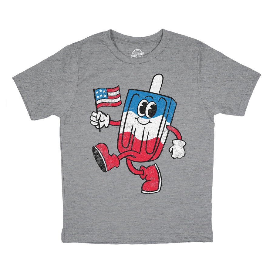 Funny Light Heather Grey - USA Popsicle USA Popsicle Youth T Shirt Nerdy Fourth Of July Tee