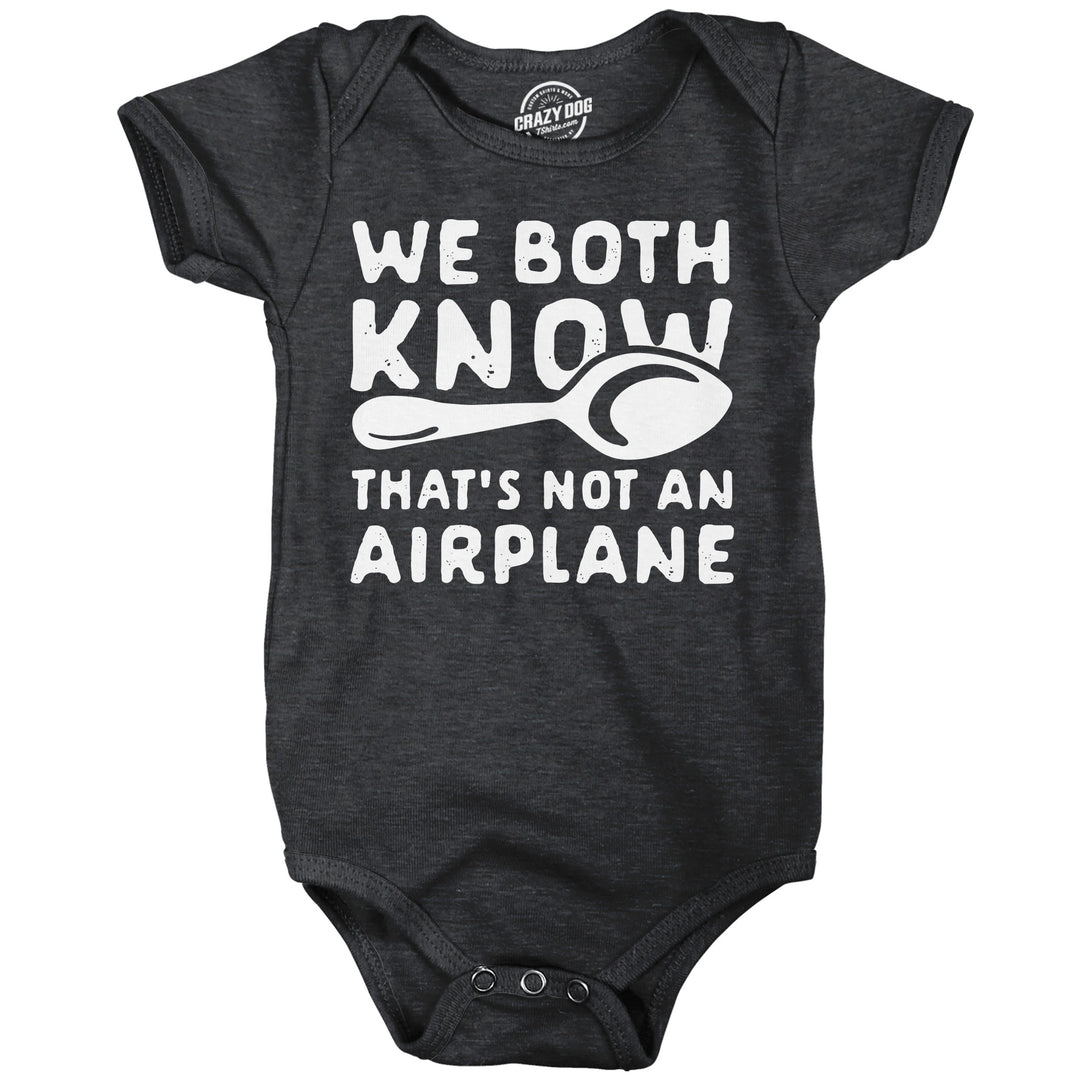 Funny Heather Black - Not An Airplane We Both Know Thats Not An Airplane Onesie Nerdy sarcastic Tee