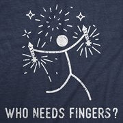 Who Needs Fingers Stick Figure Men's T Shirt