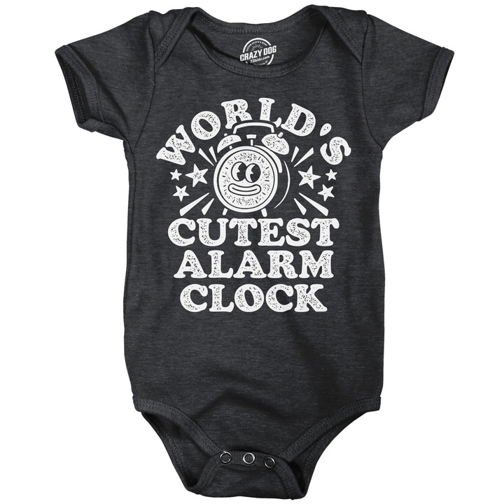 Funny Heather Black - Cutest Alarm Clock Worlds Cutest Alarm Clock Onesie Nerdy sarcastic Tee