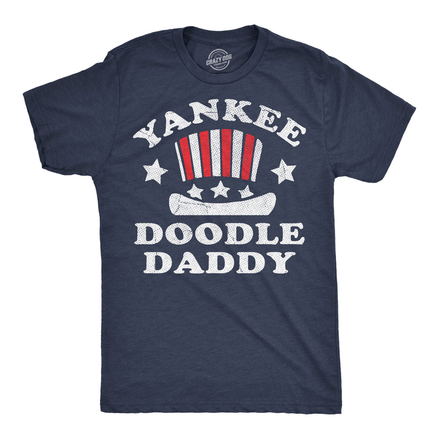Funny Heather Navy - Yankee Doodle Daddy Yankee Doodle Daddy Mens T Shirt Nerdy Fourth Of July sarcastic Tee