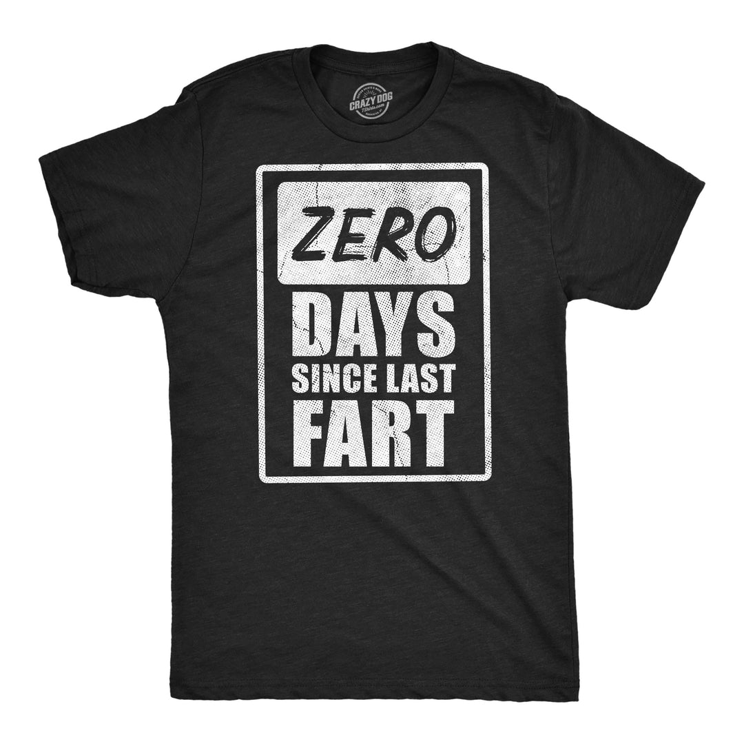 Funny Heather Black - Zero Days Last Fart Zero Days Since Last Fart Mens T Shirt Nerdy toilet sarcastic Tee