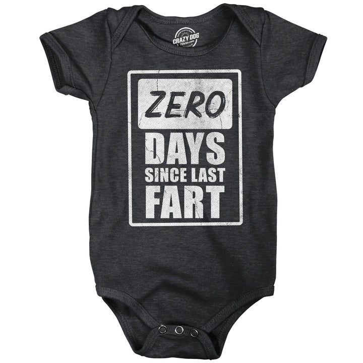 Funny Heather Black - Zero Days Last Fart Zero Days Since Last Fart Onesie Nerdy toilet sarcastic Tee