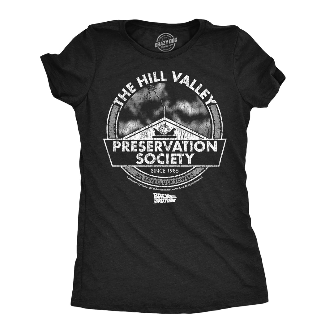 Funny Heather Black - Hill Valley The Hill Valley Preservation Society Womens T Shirt Nerdy TV & Movies retro Tee