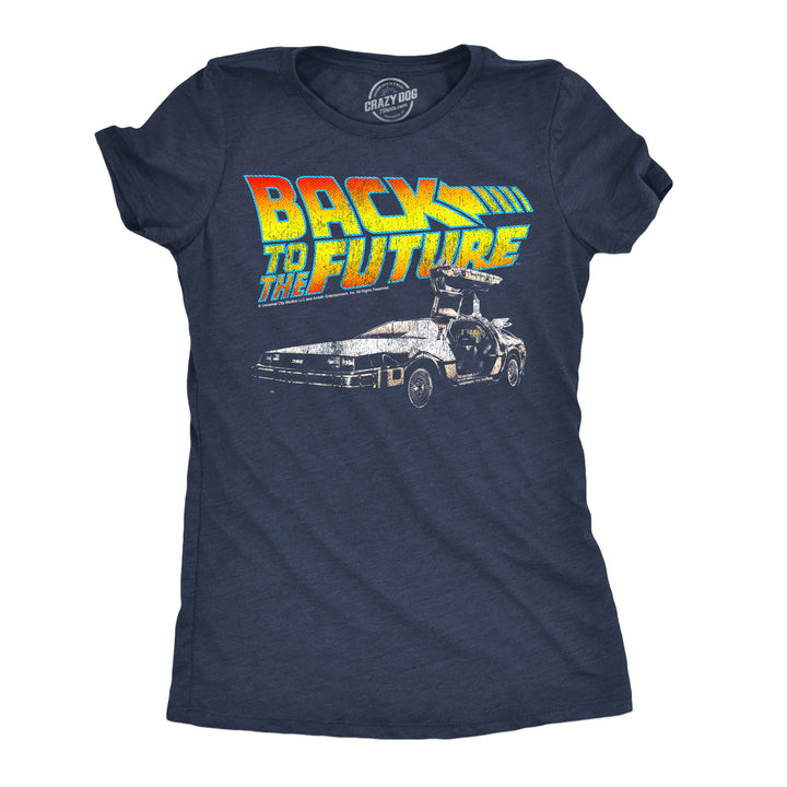 Funny Heather Navy - Back Future Classic Back To The Future Classic Womens T Shirt Nerdy TV & Movies retro Tee