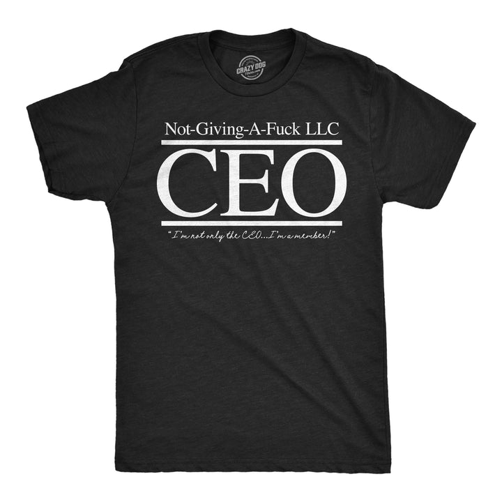 Funny Heather Black - Salty Palm Tree CEO Not Giving A Fuck LLC Mens T Shirt Nerdy offensive office Tee