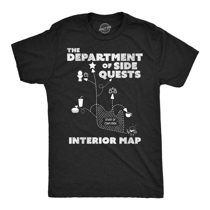 Funny Heather Black - Department Side Quests The Department Of Side Quests Mens T Shirt Nerdy blank Tee