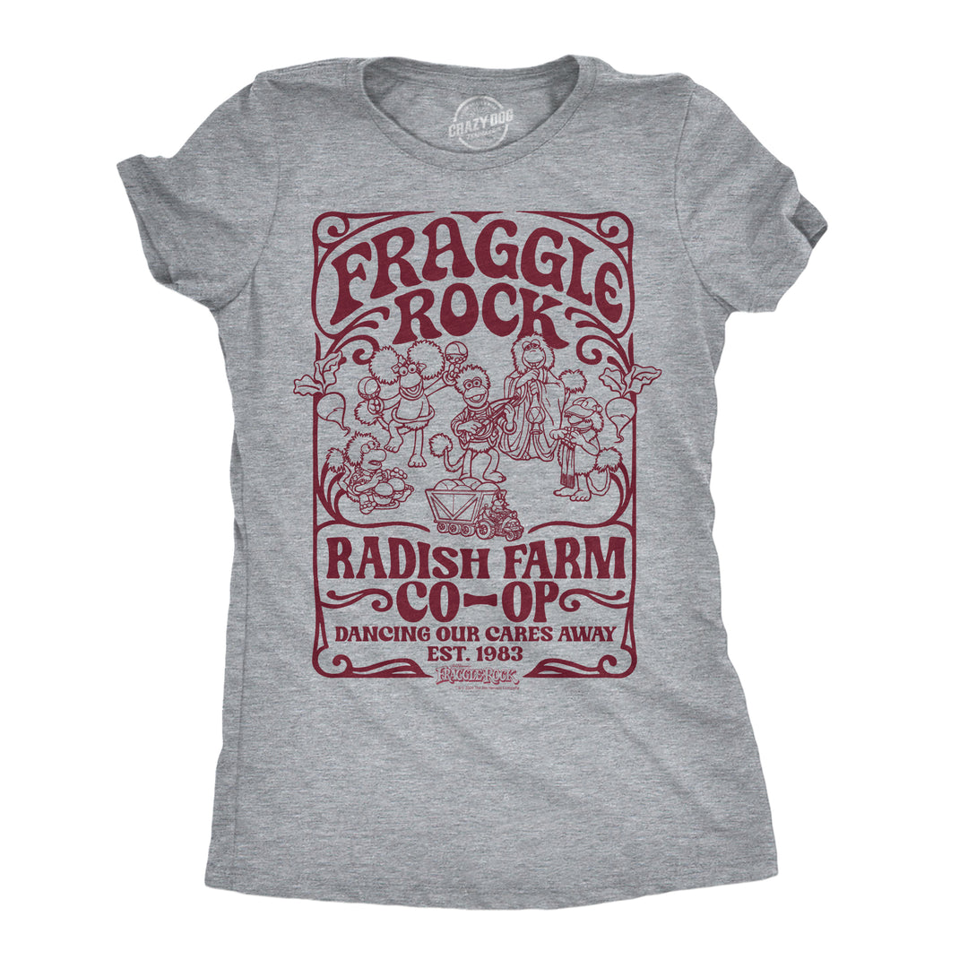 Funny Light Heather Grey - Fraggle Rock Raddish Fraggle Rock Raddish Farm Co Op Womens T Shirt Nerdy TV & Movies Tee
