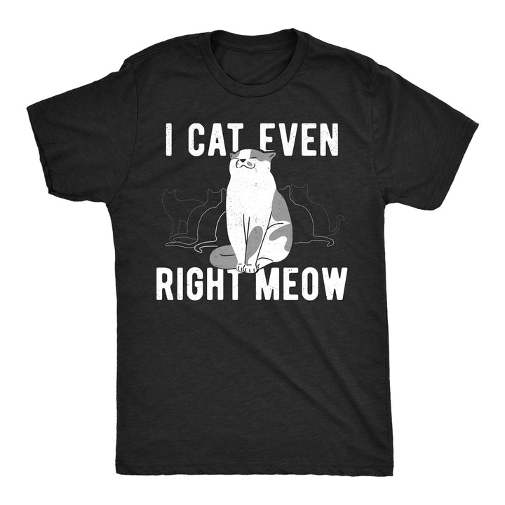 Funny Heather Black - Cant Even Right Meow I Cant Even Right Meow Mens T Shirt Nerdy cat Tee