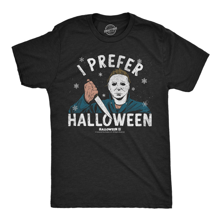 Funny Heather Black - Prefer Halloween I Prefer Halloween Mens T Shirt Nerdy Halloween TV & Movies retro Tee