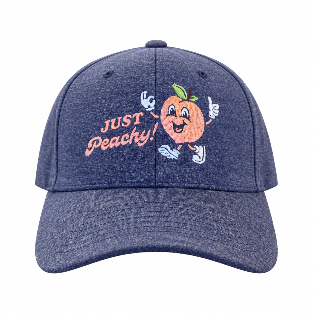 Funny Heather Navy - Just Peachy Just Peachy Nerdy Food Tee