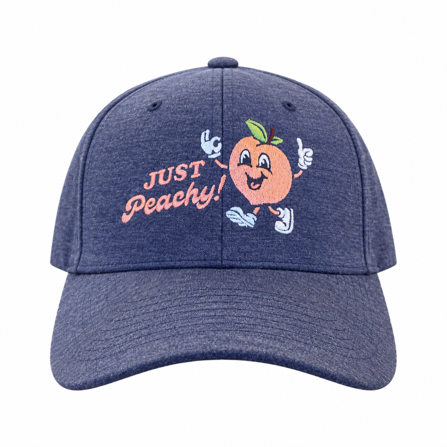 Funny Heather Navy - Just Peachy Just Peachy Nerdy Food Tee