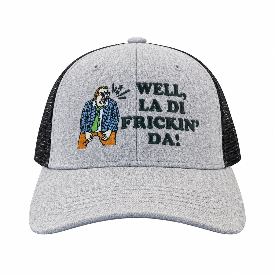 Funny Trucker Gray Black - La Di Frickin Da Well La Di Frickin Da Nerdy TV & Movies Tee