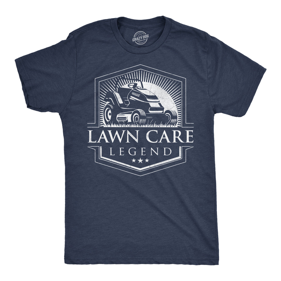 Funny Heather Navy - Lawn Care Legend Lawn Care Legend Mens T Shirt Nerdy blank Tee