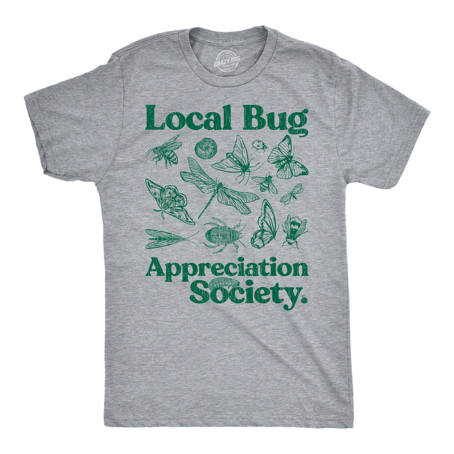 Funny Light Heather Grey - Local Bug Local Bug Appreciation Society Mens T Shirt Nerdy blank Tee