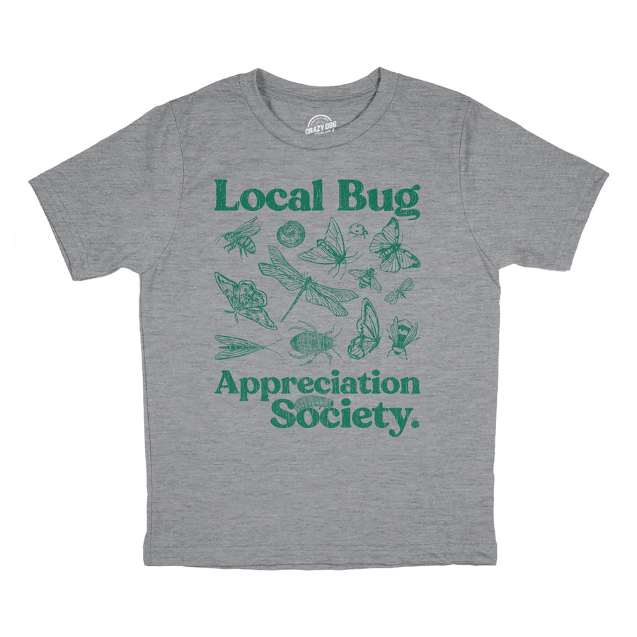Funny Light Heather Grey - Local Bug Local Bug Appreciation Society Youth T Shirt Nerdy blank Tee