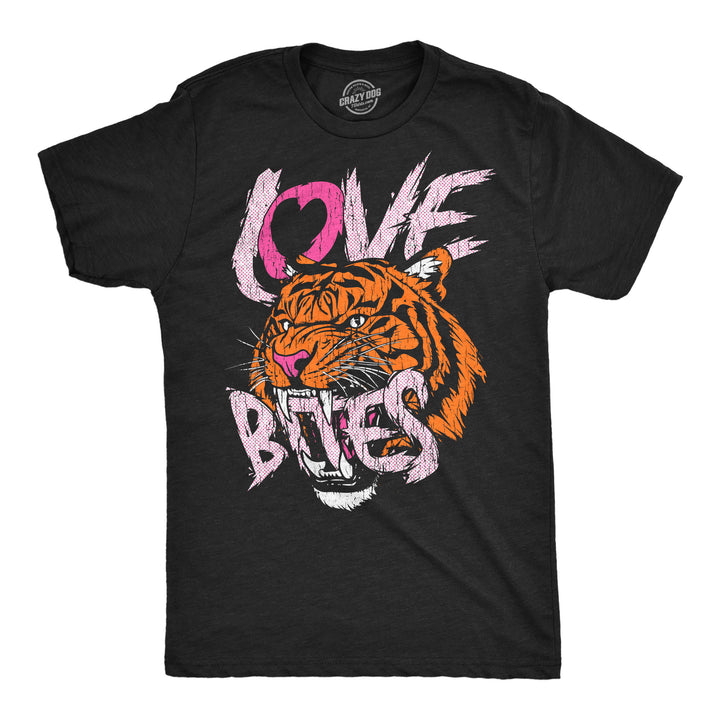Funny Heather Black - Love Bites Love Bites Mens T Shirt Nerdy Valentine's Day animal Tee