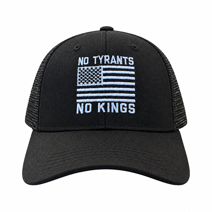 Funny Trucker Black - No Tyrants No Tyrants No Kings Nerdy political Tee