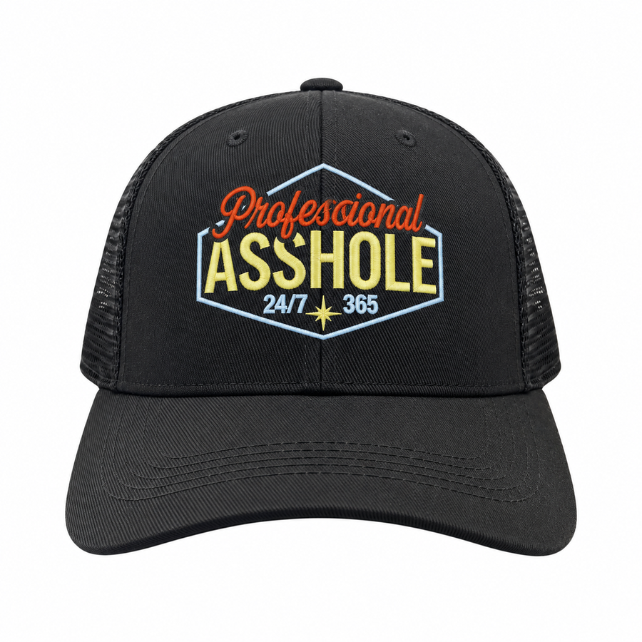 Funny Trucker Black - Pro Asshole Professional Asshole Nerdy Offensive Tee