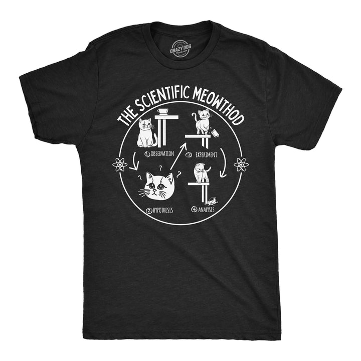 Funny Heather Black - Scientific Meowthod The Scientific Meowthod Mens T Shirt Nerdy nerdy cat Tee