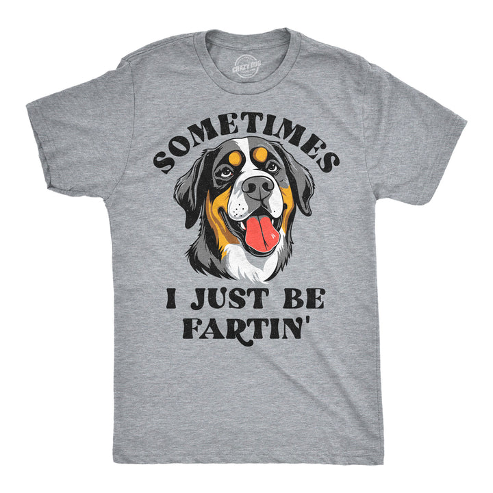 Funny Light Heather Grey - Just Be Fartin Sometimes I Just Be Fartin Mens T Shirt Nerdy toilet dog Tee