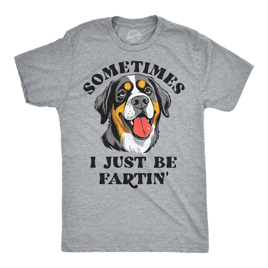 Funny Light Heather Grey - Just Be Fartin Sometimes I Just Be Fartin Mens T Shirt Nerdy toilet dog Tee