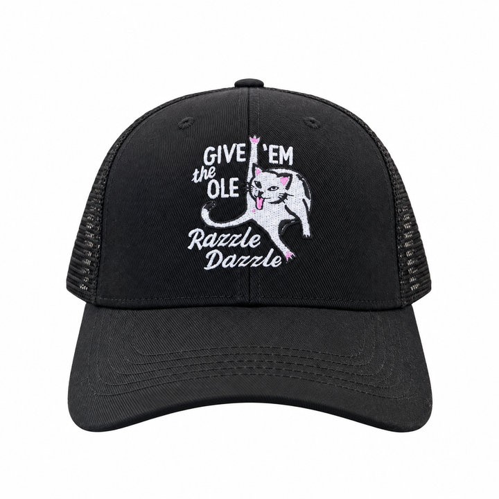 Funny Trucker Black - Ole Razzle Dazzle Give Em The Ole Razzle Dazzle Nerdy cat Tee