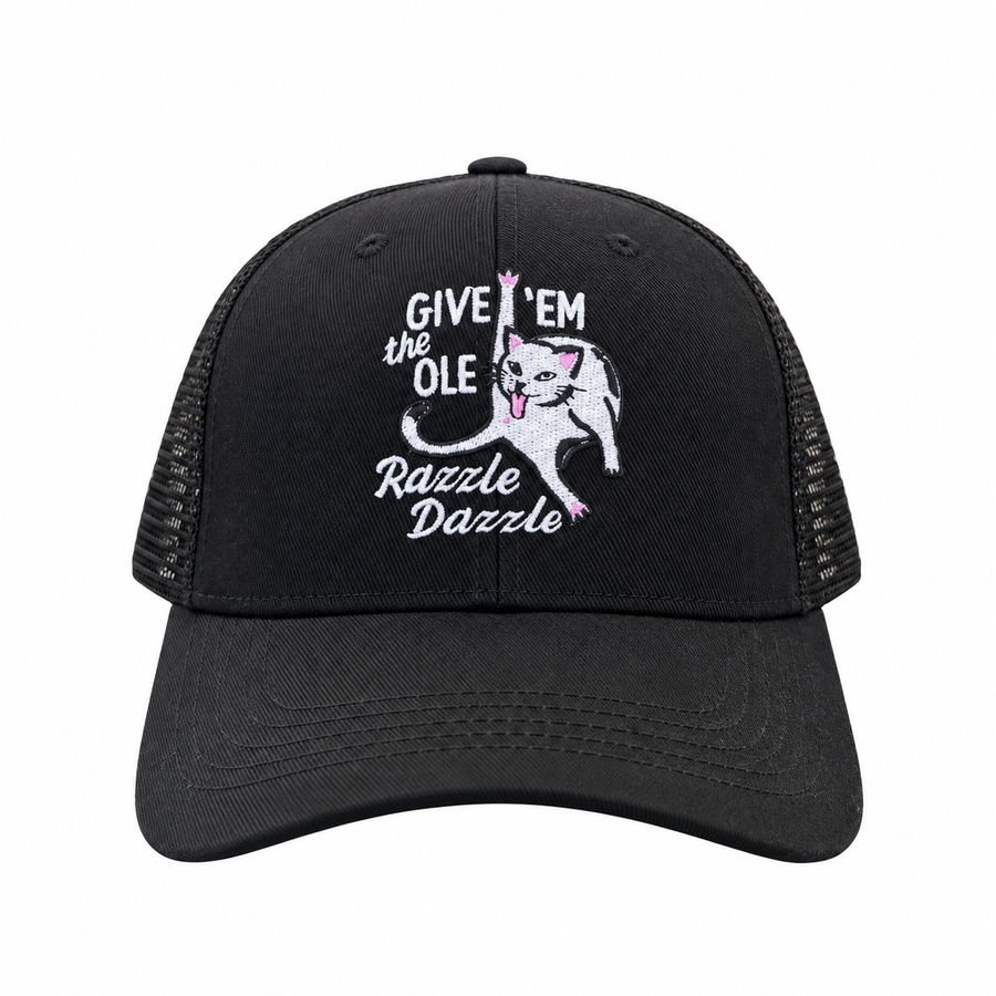 Funny Trucker Black - Ole Razzle Dazzle Give Em The Ole Razzle Dazzle Nerdy cat Tee