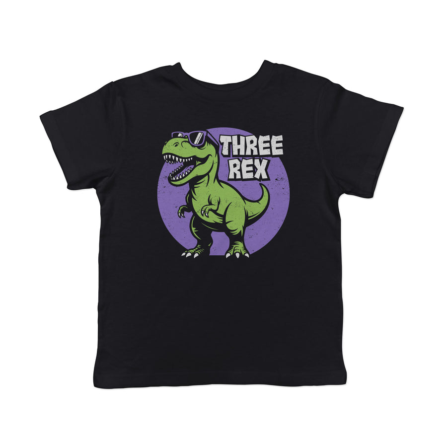 Funny Black - Three Rex Three Rex Toddler T Shirt Nerdy Birthday Dinosaur Tee