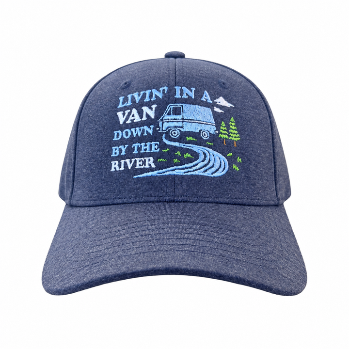 Funny Heather Navy - Living Van Down River Livin In A Van Down By The River Nerdy TV & Movies Tee