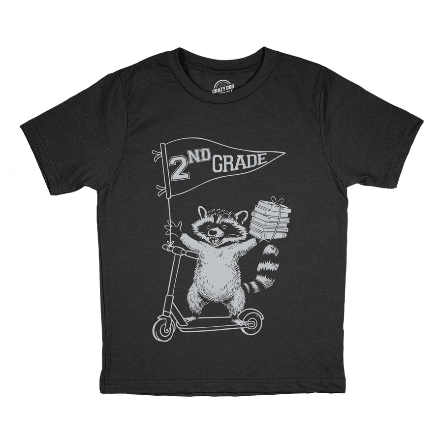 Funny Heather Black - 2nd Grade Raccoon 2nd Grade Raccoon Youth T Shirt Nerdy animal Tee