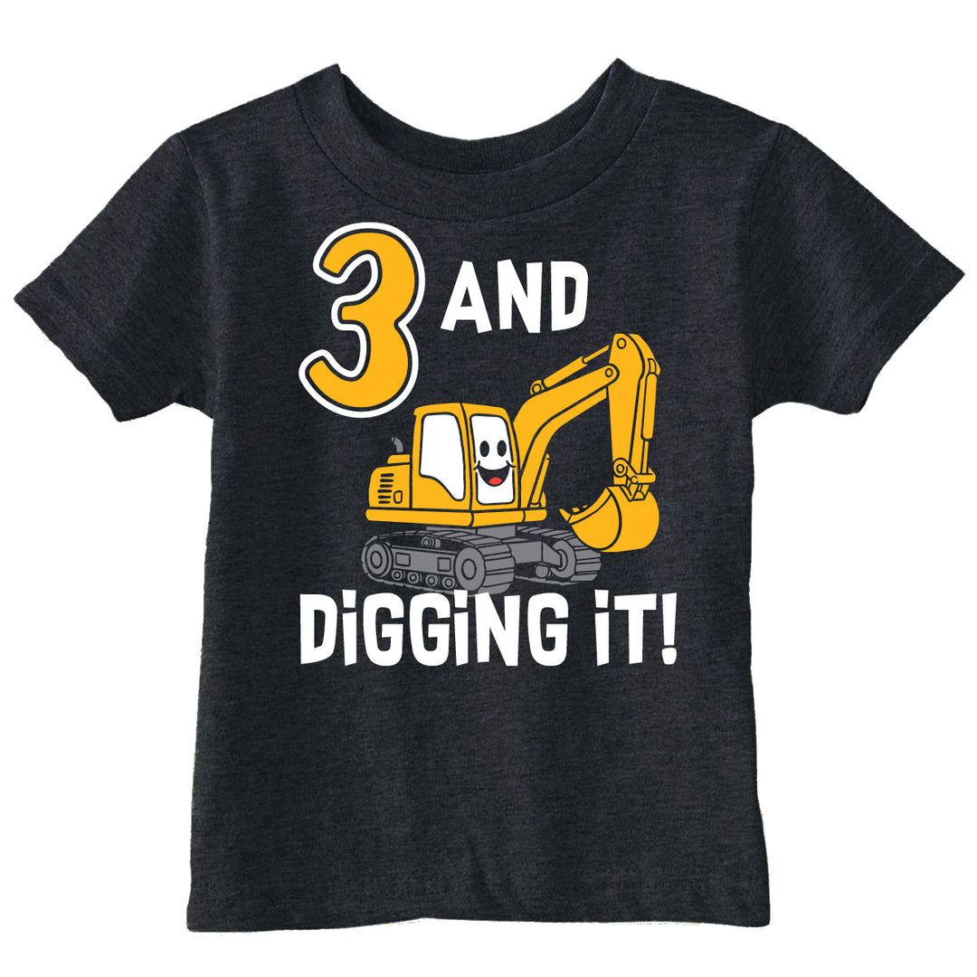 Funny Black - 3 Digging It 3 And Digging It Toddler T Shirt Nerdy Birthday Tee