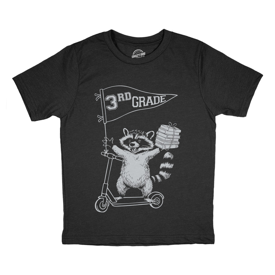 Funny Heather Black - 3rd Grade Raccoon 3rd Grade Raccoon Youth T Shirt Nerdy animal Tee