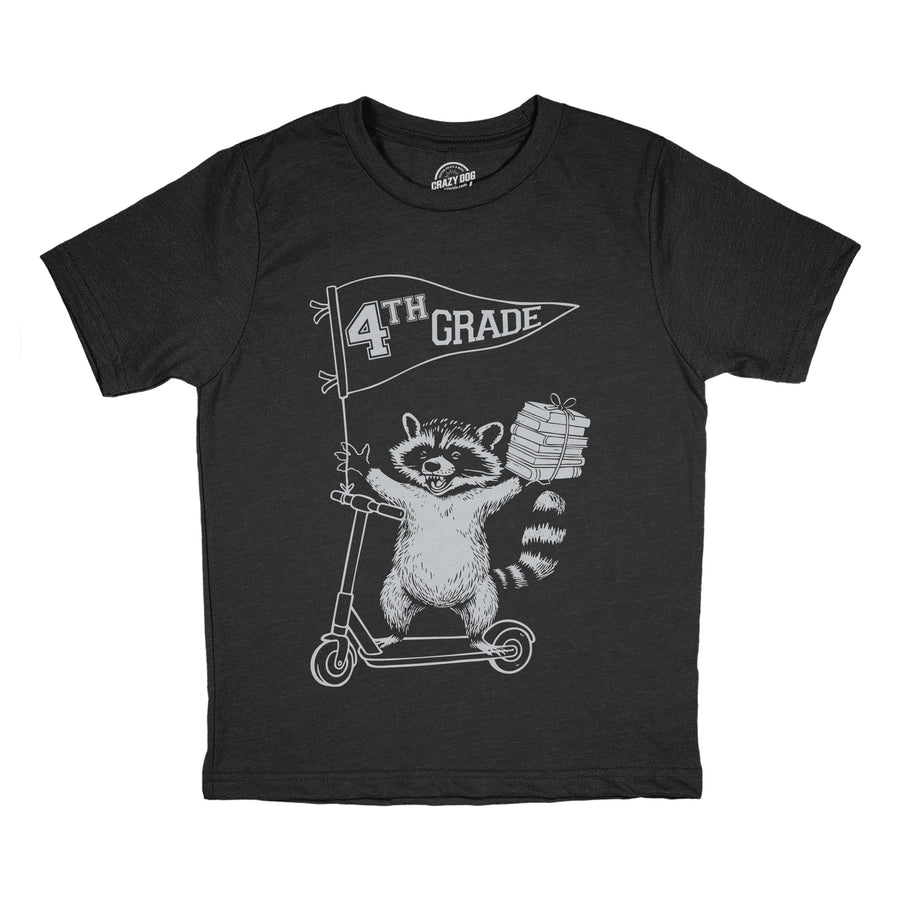 Funny Heather Black - 4th Grade Raccoon 4th Grade Raccoon Youth T Shirt Nerdy animal Tee