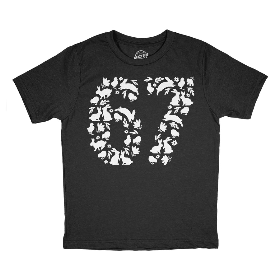 Funny Heather Black - 6 7 Easter 6 7 Easter Bunny Chicks Youth T Shirt Nerdy Easter Internet Tee