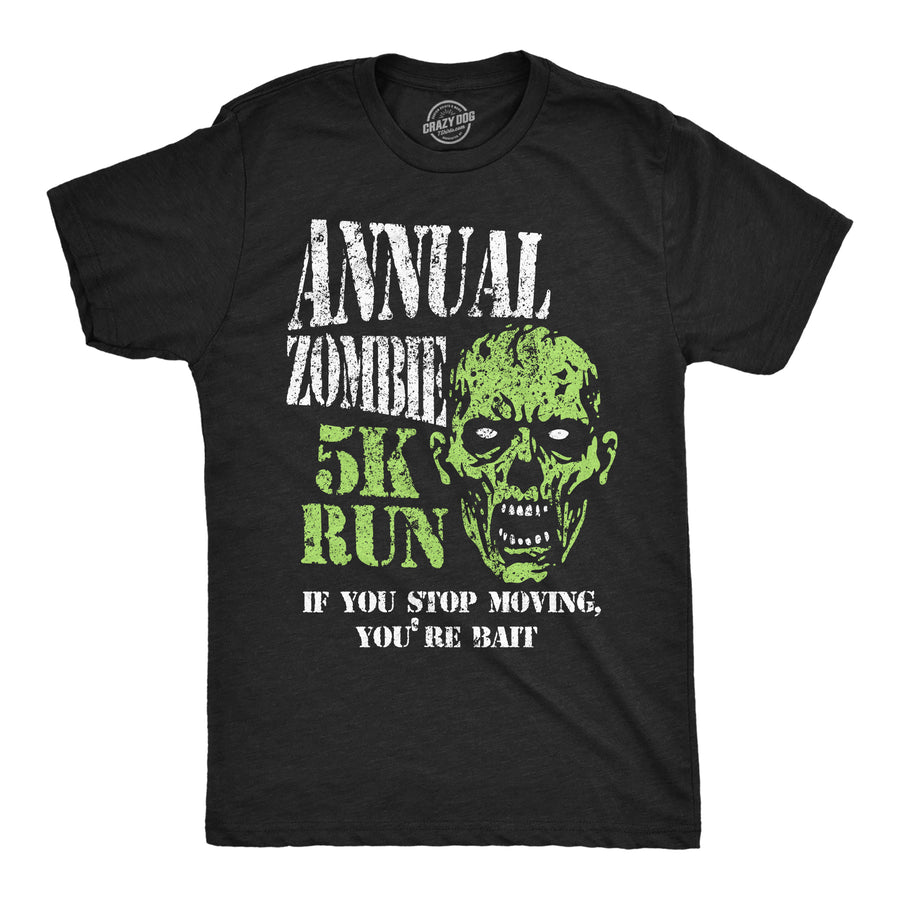 Funny Heather Black - Zombie 5k Annual Zombie 5k Run Mens T Shirt Nerdy Zombie Tee