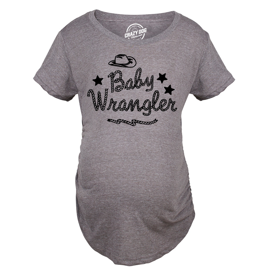 Funny Dark Heather Grey - Baby Wrangler Baby Wrangler Maternity T Shirt Nerdy blank Tee