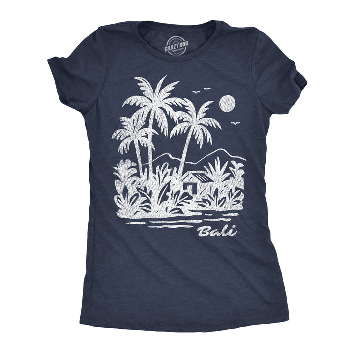Funny Heather Navy - Bali Beach Bali Beach Womens T Shirt Nerdy Vacation Tee