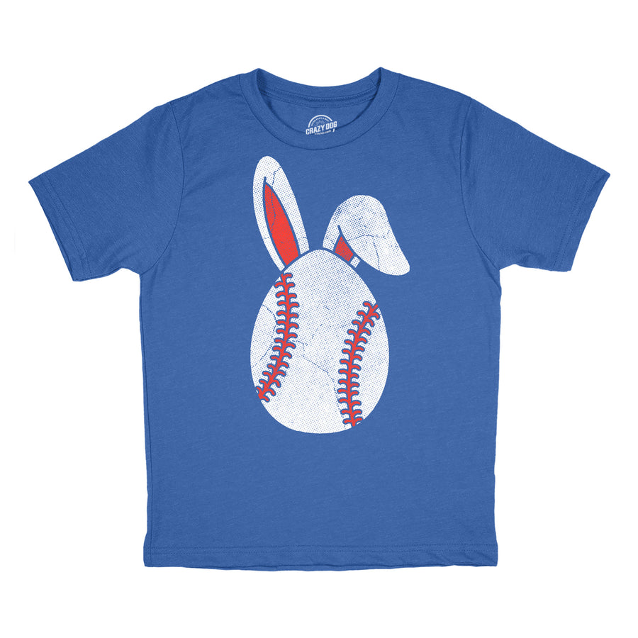 Funny Heather Royal - Baseball Easter Baseball Easter Egg Youth T Shirt Nerdy easter baseball Tee