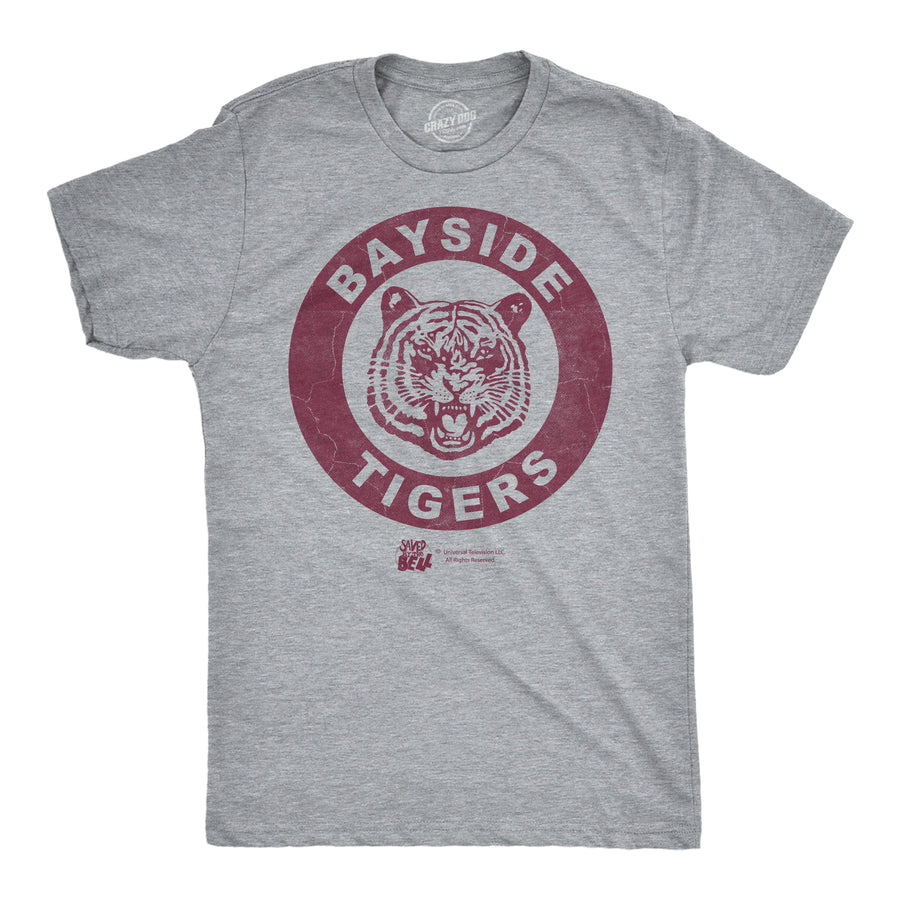 Funny Light Heather Grey - Bayside Tigers Bayside Tigers Mens T Shirt Nerdy 026BaysideTigersMEN TV & Movies retro Tee