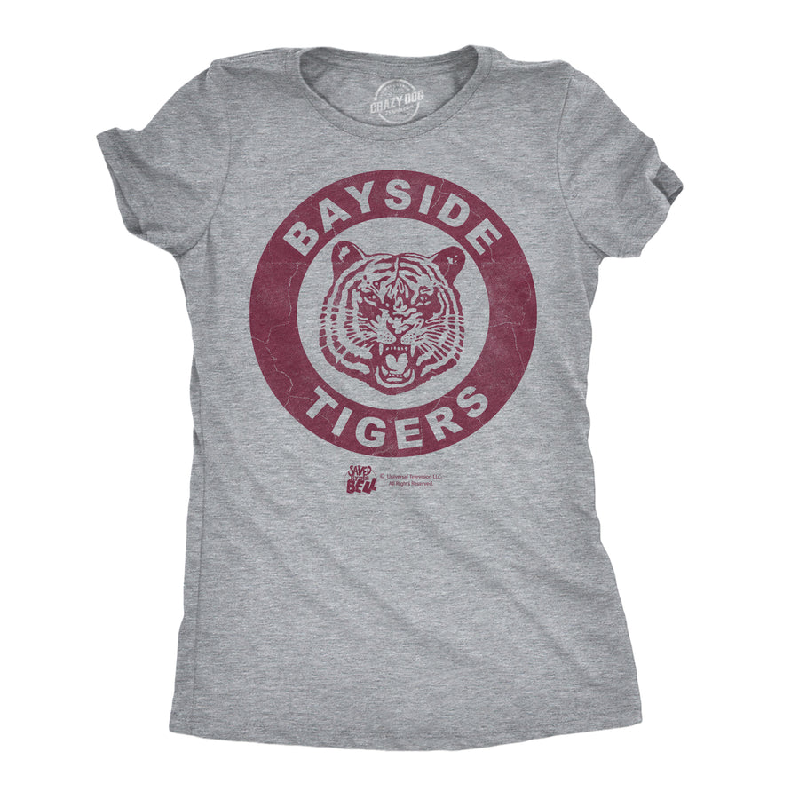 Funny Light Heather Grey - Bayside Tigers Bayside Tigers Womens T Shirt Nerdy 026BaysideTigersWMN TV & Movies retro Tee