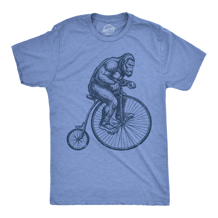 Funny Light Heather Blue - Bigfoot Bike Bigfoot Bike Mens T Shirt Nerdy animal Tee