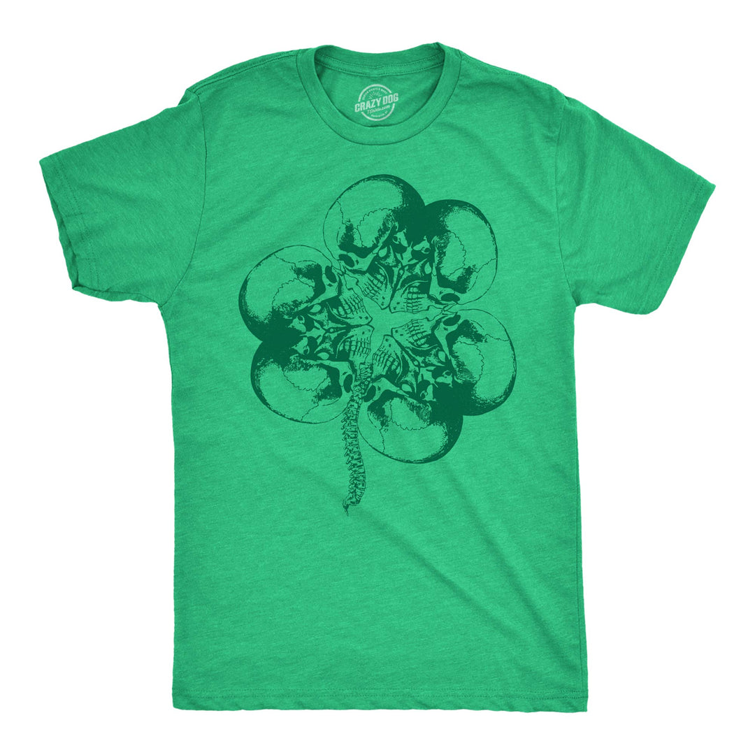 Funny Heather Green - Bone Shamrock Bone Shamrock Mens T Shirt Nerdy Saint Patrick's Day Tee