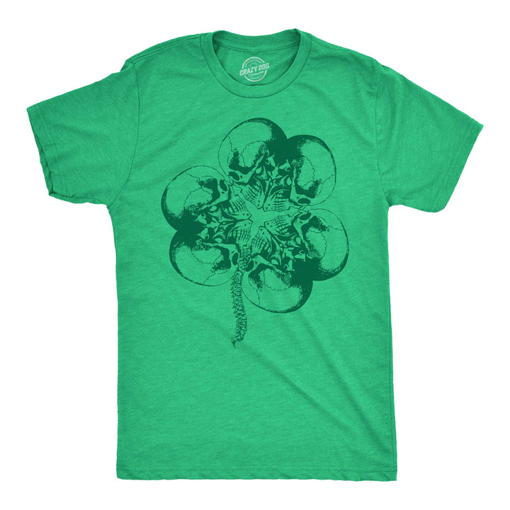 Funny Heather Green - Bone Shamrock Bone Shamrock Mens T Shirt Nerdy Saint Patrick's Day Tee