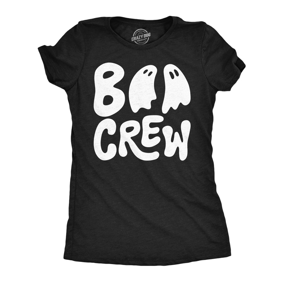 Funny Heather Black - Boo Crew Boo Crew Womens T Shirt Nerdy Halloween Tee