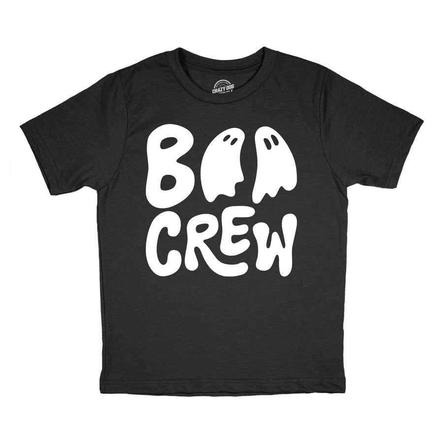 Funny Heather Black - Boo Crew Boo Crew Youth T Shirt Nerdy Halloween Tee