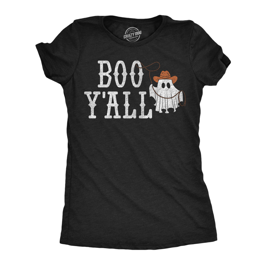 Funny Heather Black - Boo Yall Boo Yall Womens T Shirt Nerdy Halloween Tee