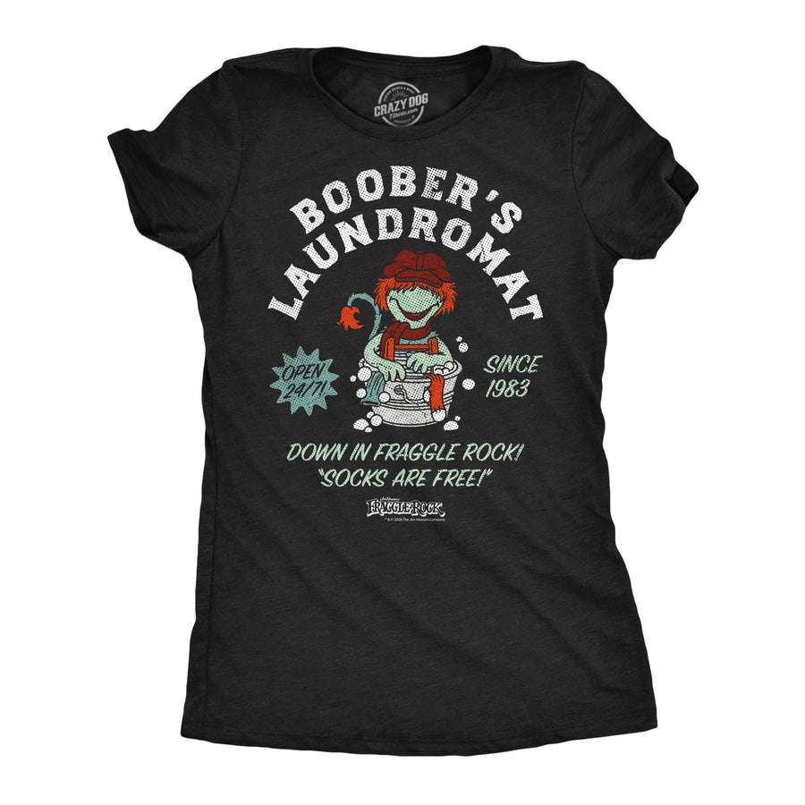 Funny Heather Black - Boobers Laundromat Boobers Laundromat Womens T Shirt Nerdy Tv & Movies Tee