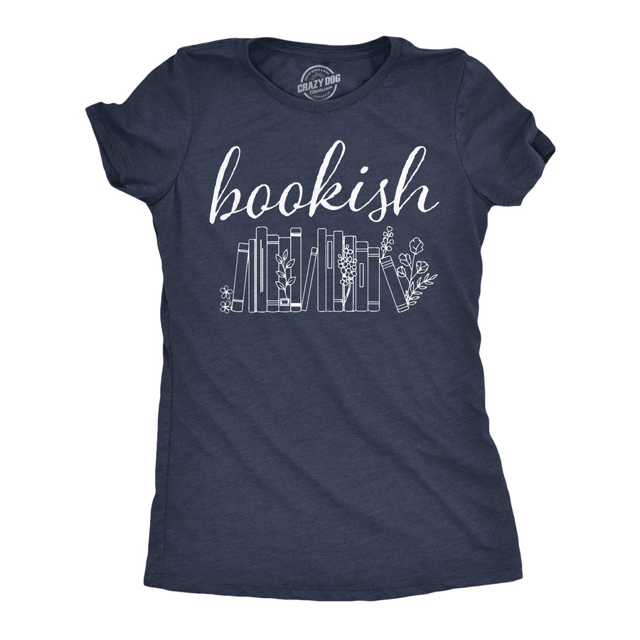 Funny Heather Navy - Bookish Bookish Womens T Shirt Nerdy Nerdy Tee