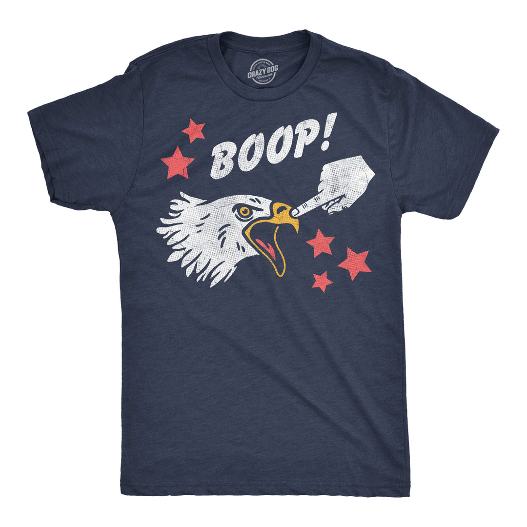 Funny Heather Navy - Boop Bald Eagle Boop Bald Eagle Mens T Shirt Nerdy Fourth Of July animal Tee